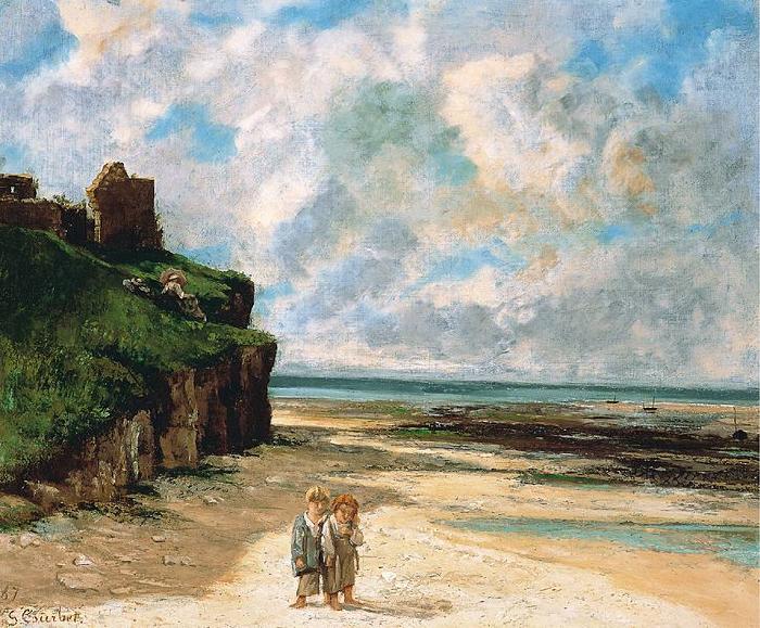 Gustave Courbet The Beach at Saint-Aubin-sur-Mer oil painting picture